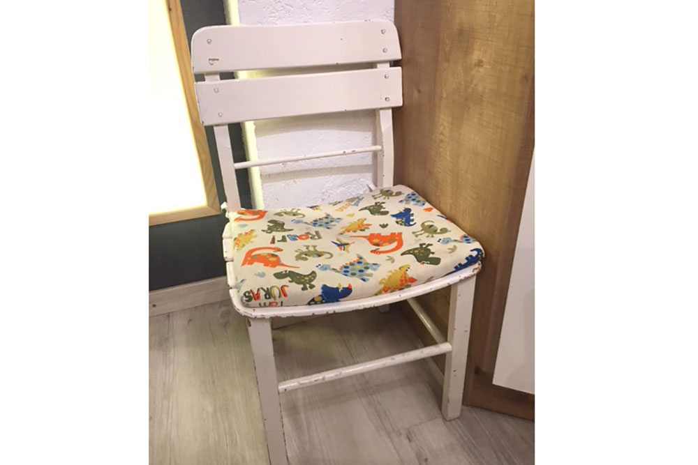 Kinder-Jerseystoff - Dinoparty - Creme