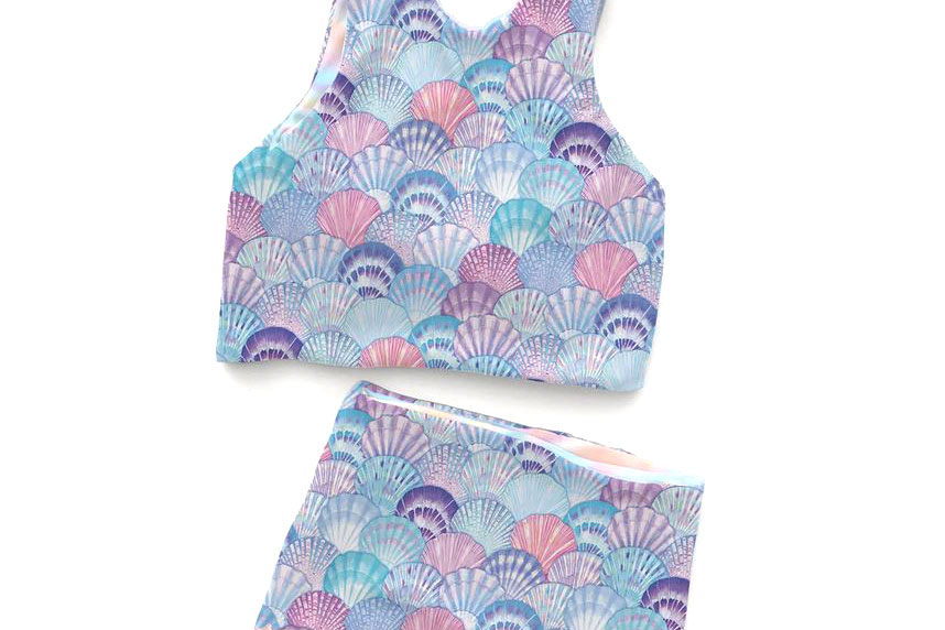 Badeanzugstoff Recycling - Muscheln