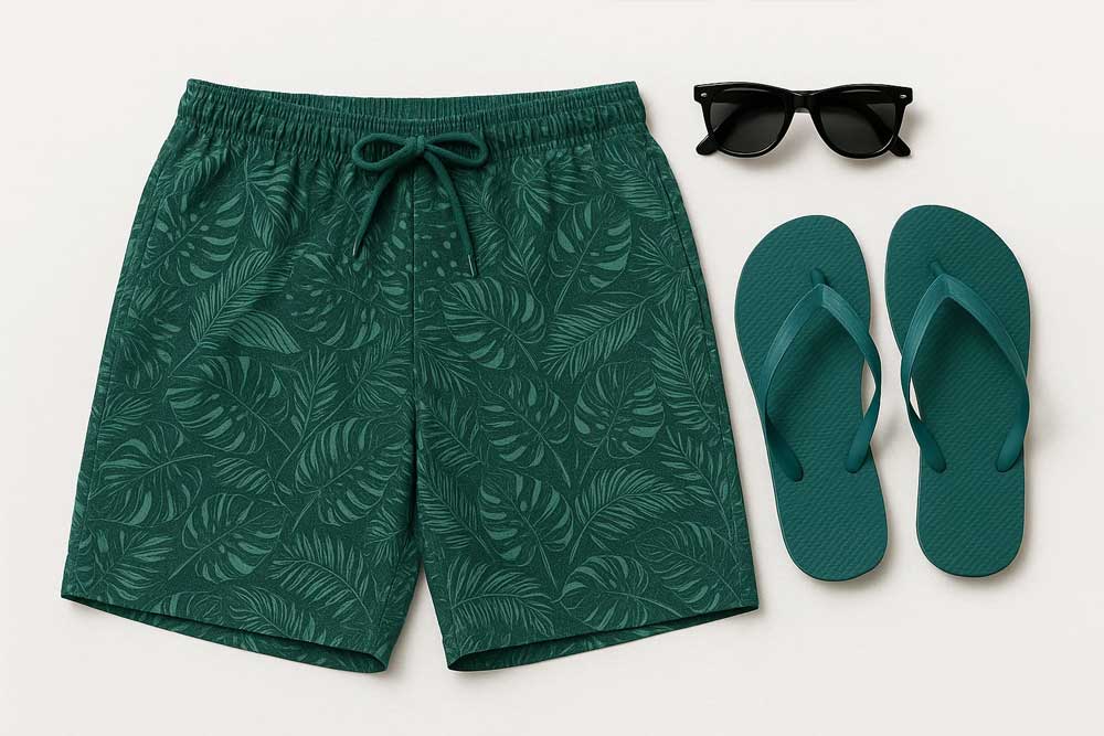 Badehosen Stoff - Tropica Petrol