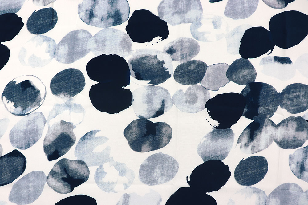 Viskosestoff - Indigo Petals