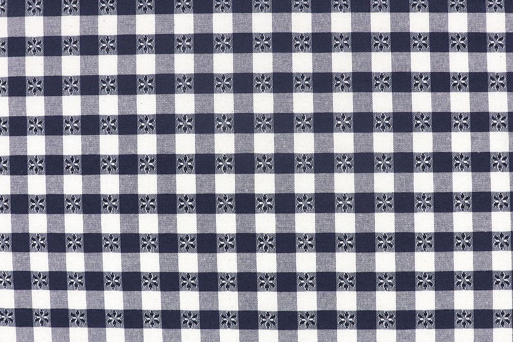 Vichy Karo - Blümchen - Nachtblau