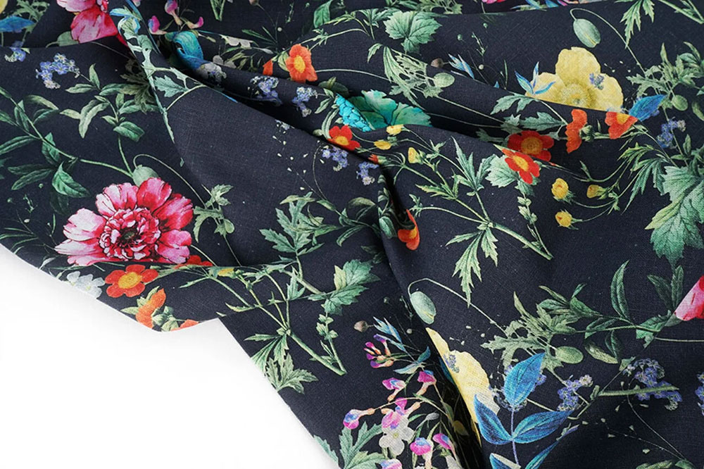 Baumwoll-Leinen - Nachtwiese