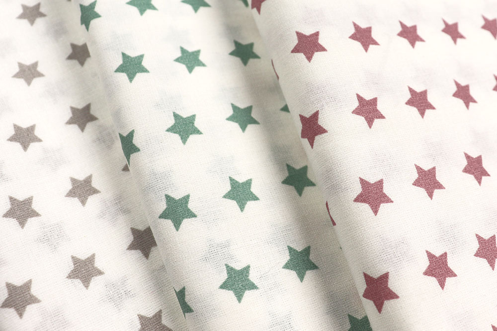 Baumwollstoff - Sterne - 295 cm - Weiß/Hellgrau