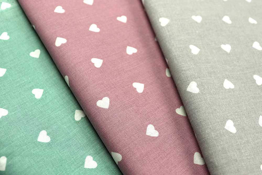 Baumwollstoff - Herzen - 295 cm - Dusty Pink