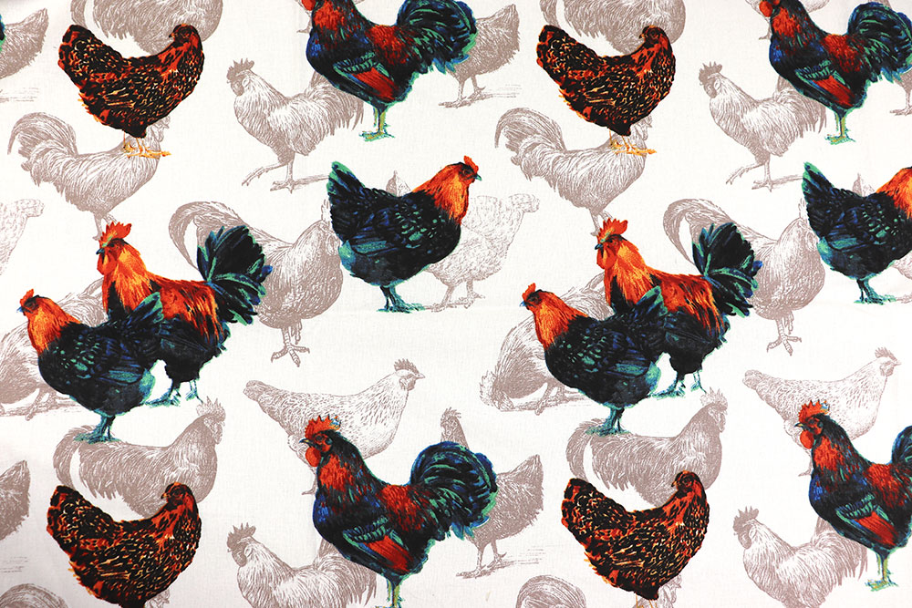 Baumwollstoff - Hähne