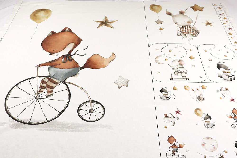 Baumwoll-Panel - Baby-Tiere