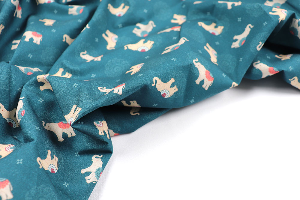 Baumwollstoff - Elefanten und Mandalas