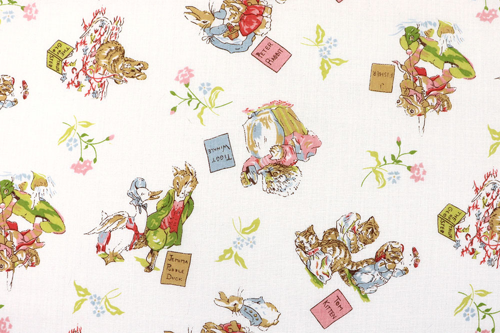 Baumwollstoff - Kinderbuch-Tiere