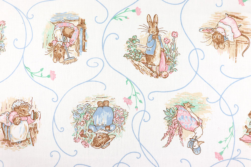 Baumwollstoff - Gans, Hase und Kätzchen