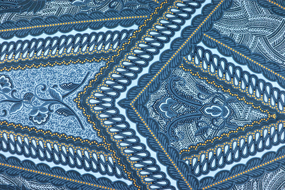 African Java Print - Premium - Blau