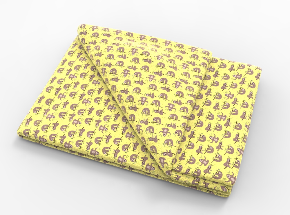 Fleece Stoff - Lazy-Faultier