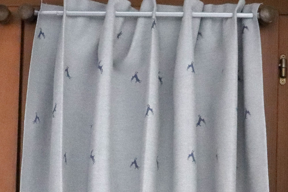 Dekostoff Jacquard beidseitig - Landhaus-Hirsche - Blau