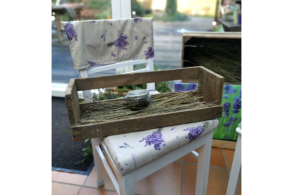 Dekostoff Leinenoptik - Lavendel-Garten