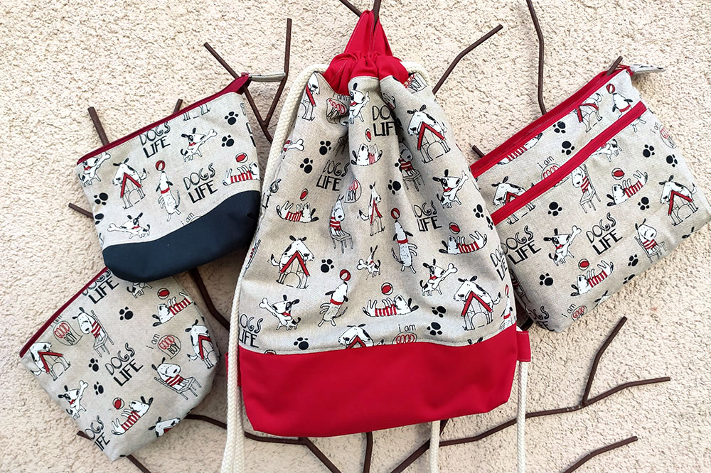 Dogs Life - Dekostoff - Leinenoptik