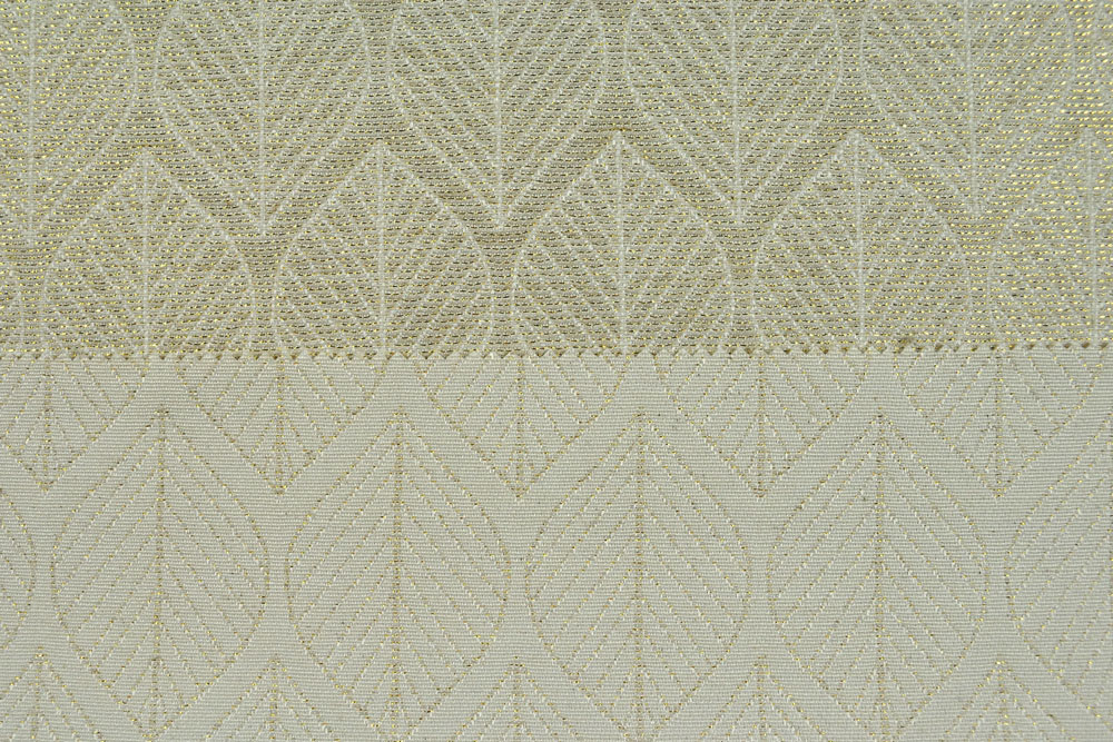 Dekostoff Jacquard - Zeitlose Blätter - Gold-Glitter/Creme