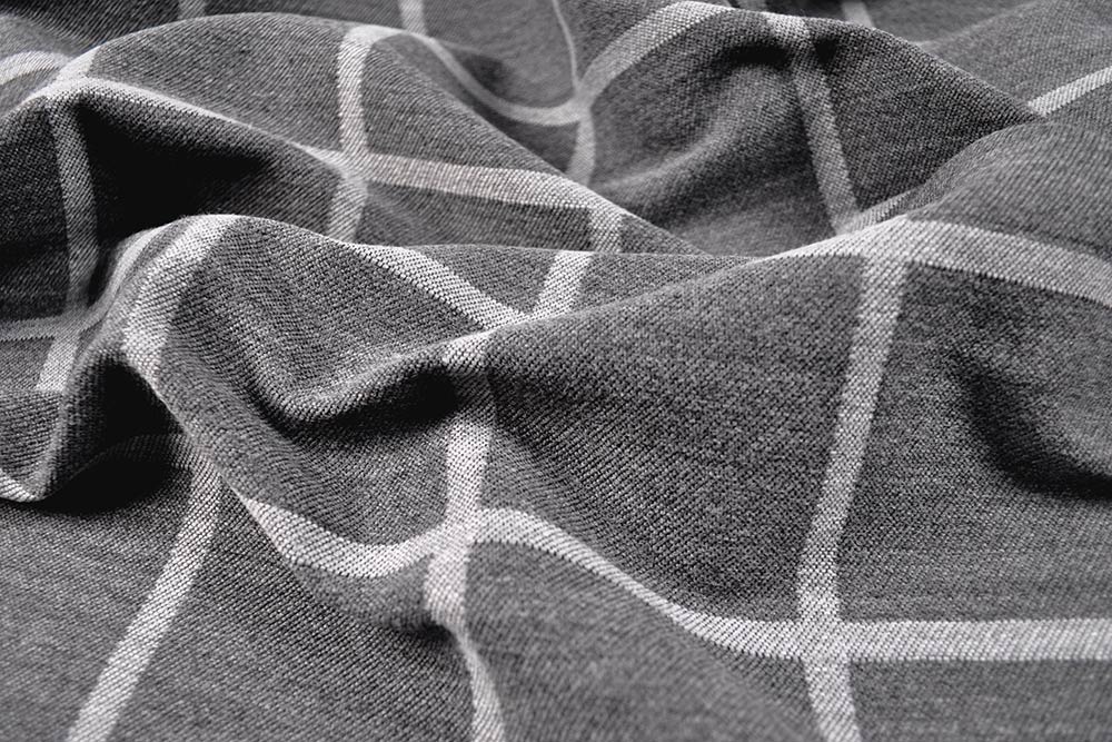 Wende-Jacquard - Retro-Karo - Hellgrau/Grau