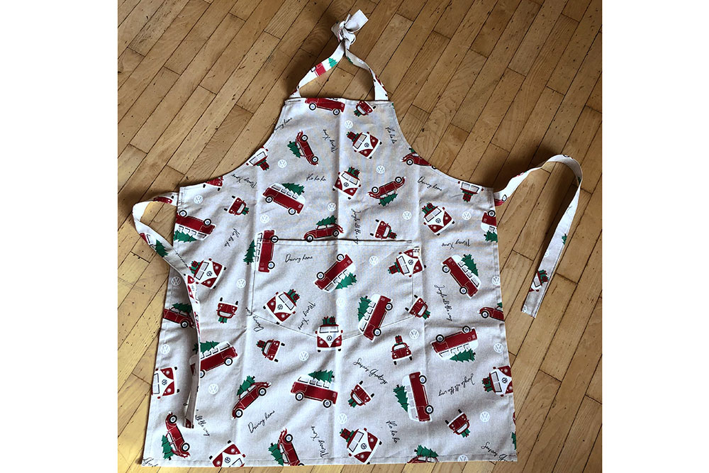 Dekostoff Leinenoptik - Weihnachten mit Bulli und Käfer