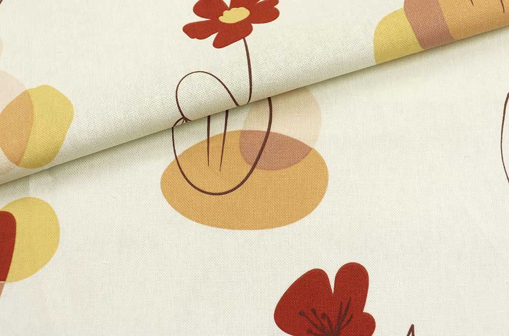 Dekostoff - Retro-Blumenvase