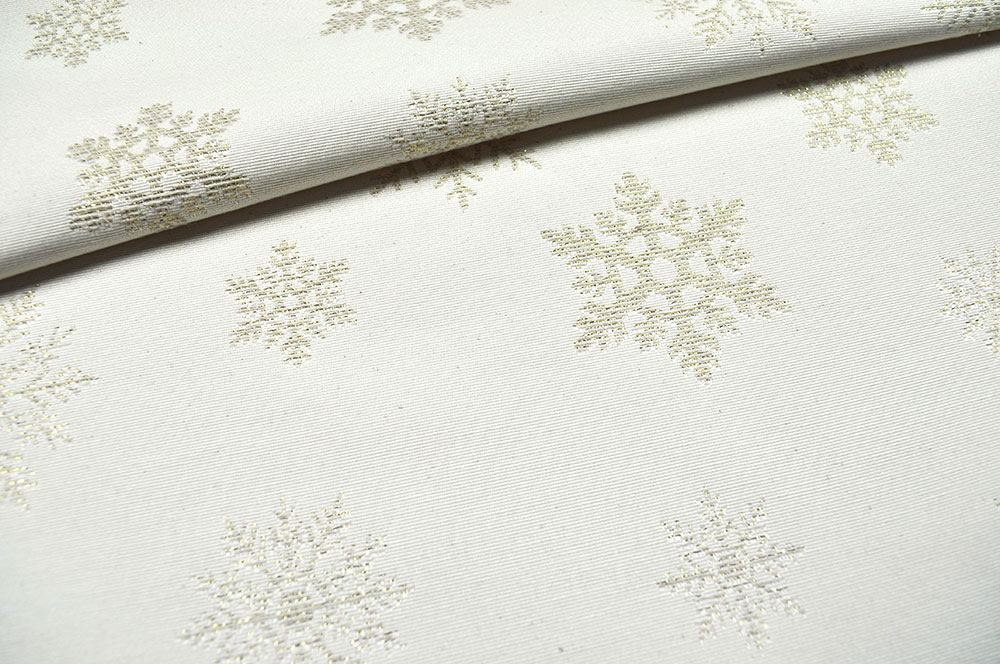 Jacquard - Glitzerflöckchen - Creme