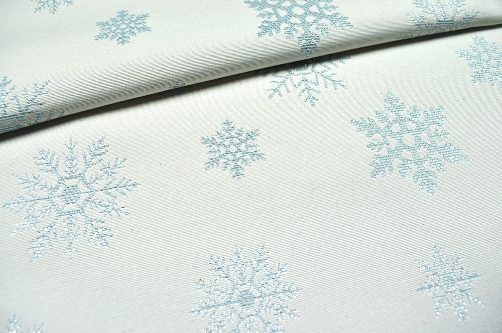 Jacquard - Glitzerflöckchen - Hellblau