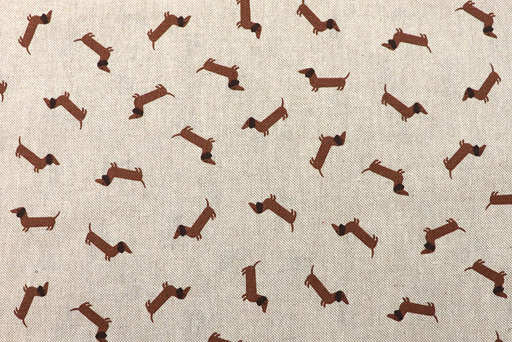 Dekostoff Leinenoptik - Mini-Dackel