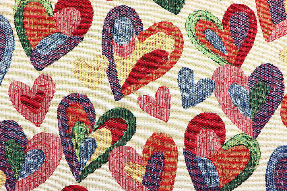 Gobelin-Dekostoff - Herzen