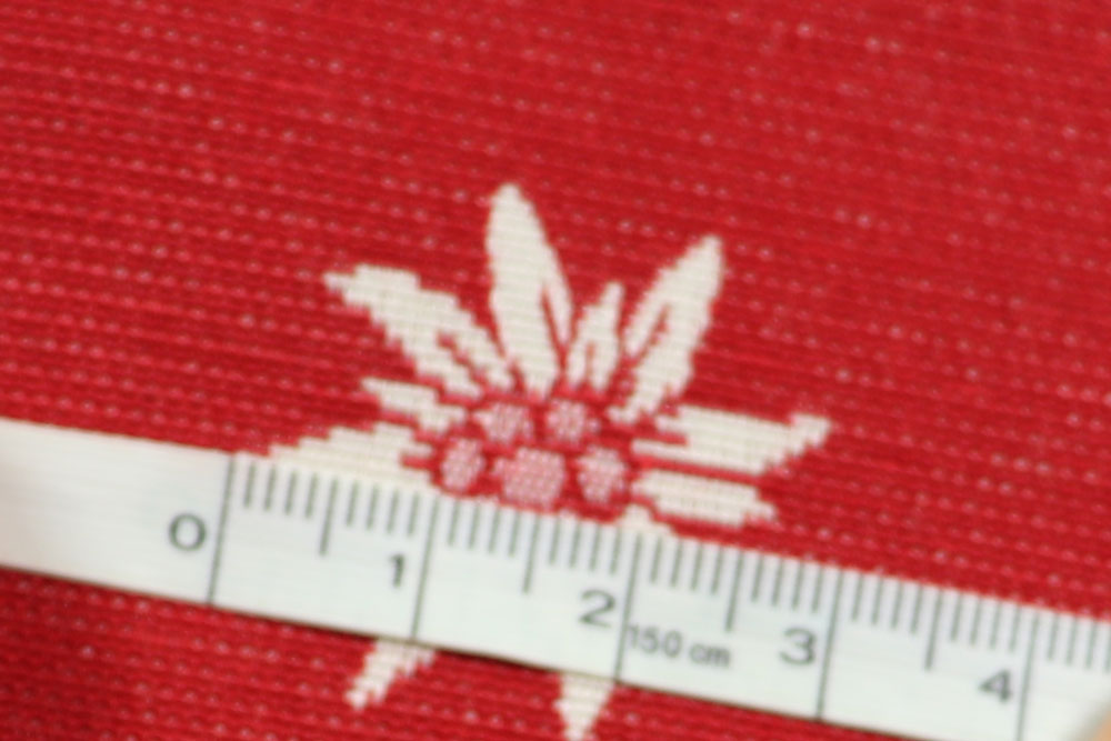 Dekostoff Jacquard - zweiseitig - Landhaus-Edelweiß - Rot