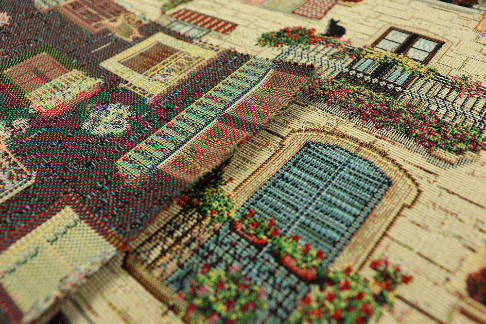 Gobelin-Stoff- Fröhliche Fenster