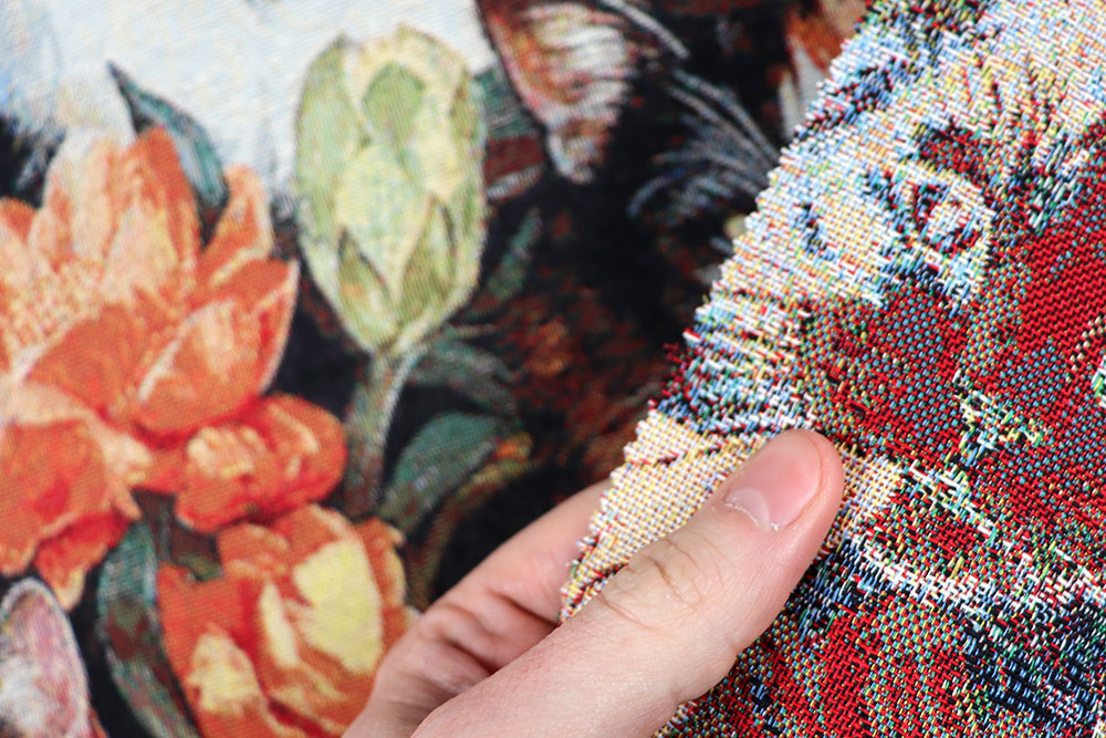 Dekostoff Gobelin - Katzen und Blumen