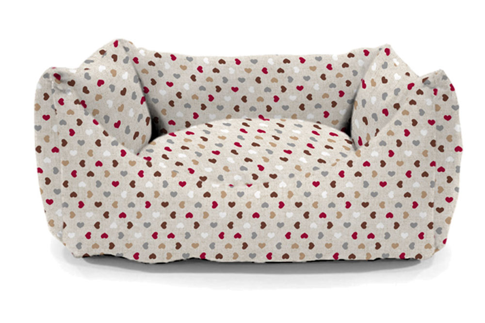 Dekostoff Leinenoptik - Mini-Herzen - 280 cm