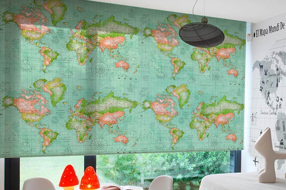 Dekostoff - Weltkarte - 280 cm