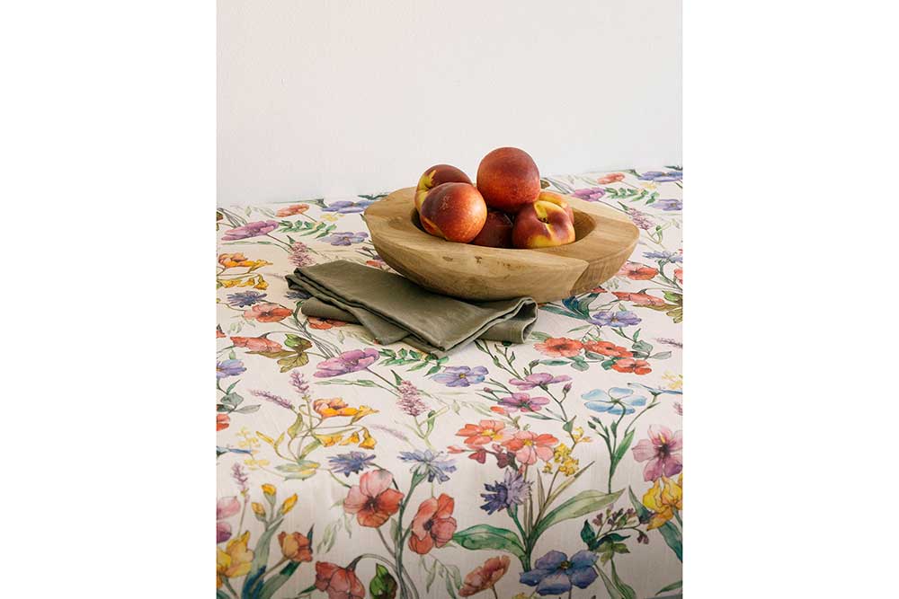 Recycling-Dekostoff - Aquarell Flora - 280 cm