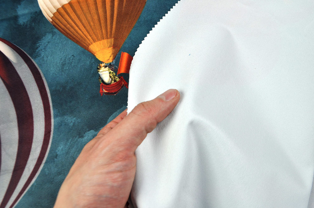 Samt-Dekostoff - Digitaldruck - Tierische Ballonfahrt