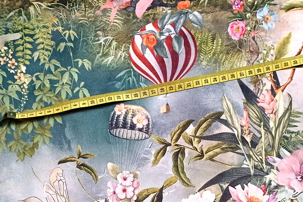 Samt-Dekostoff - Digitaldruck - Elefanty