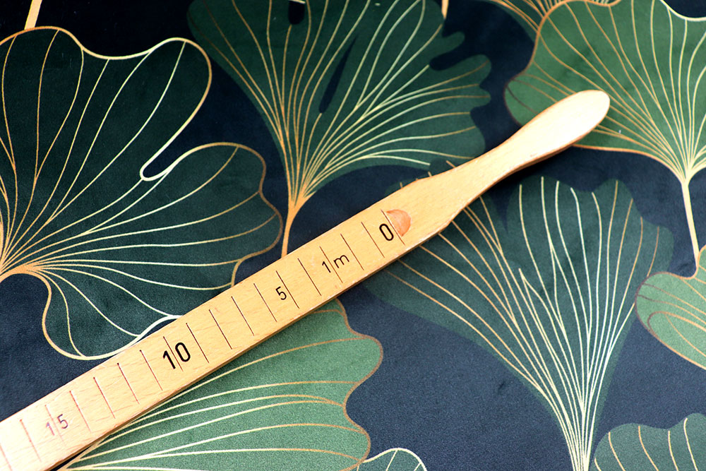 Samt-Dekostoff - Digitaldruck - Night Ginkgo