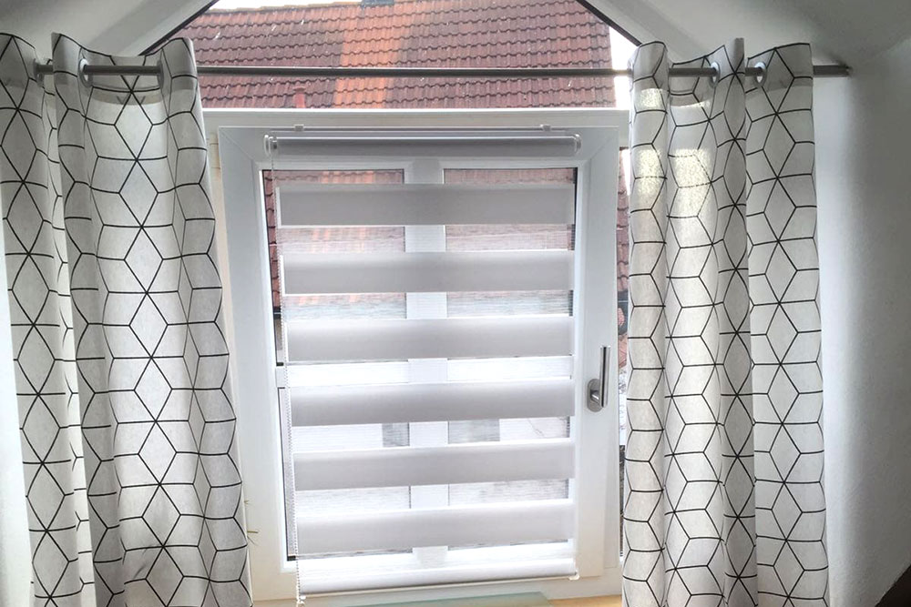 Dekostoff - Cubic Structure - Weiß/Schwarz