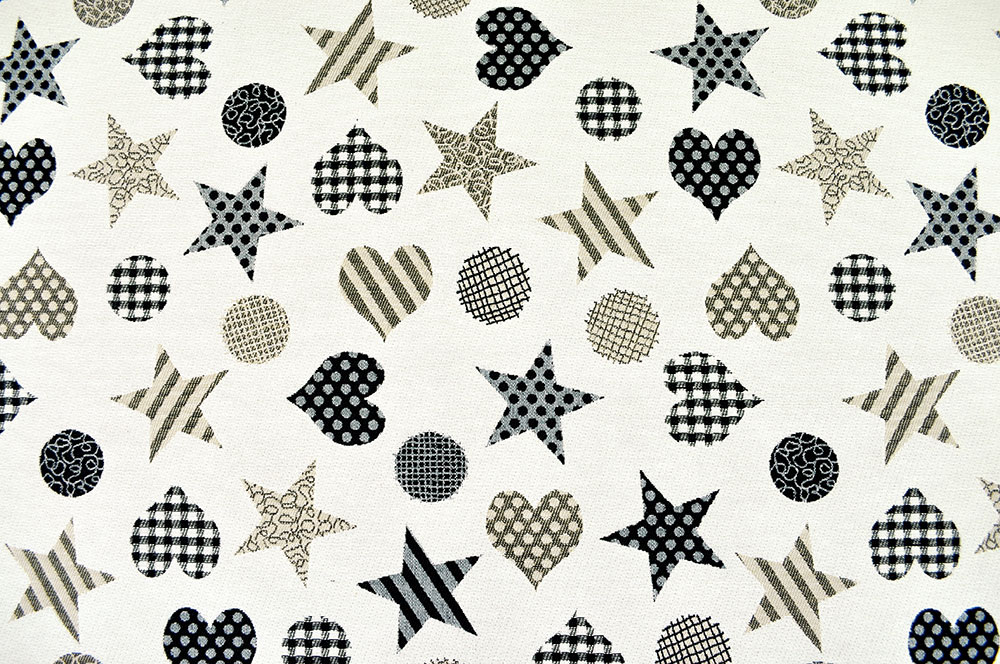Dekostoff Jacquard - zweiseitig - Black and White