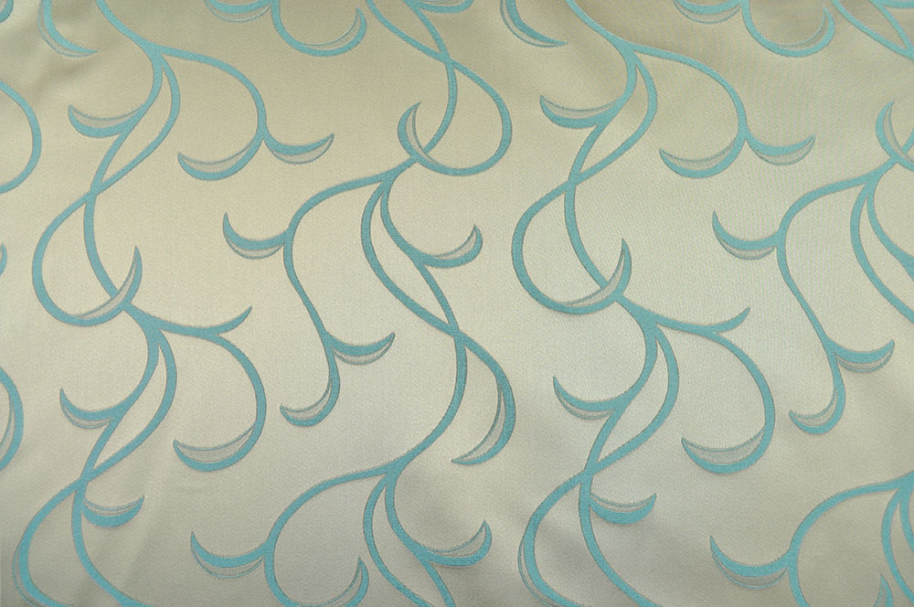 Dekostoff Jacquard - Edel-Ranken - Petrol/Gold