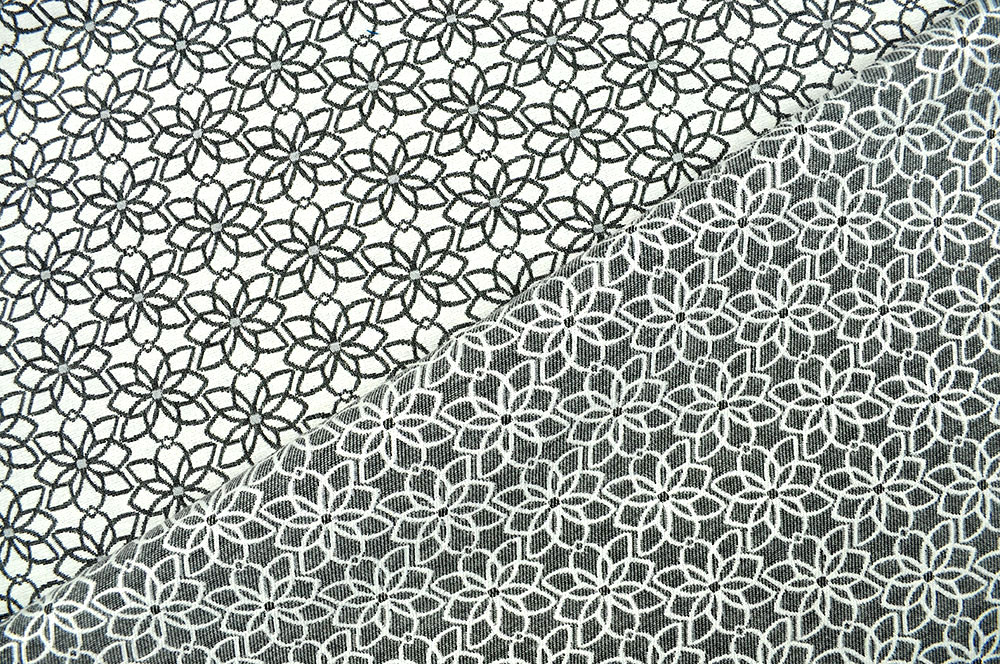 Jacquard-Dekostoff - Saint Lucia - Weiß/Grau - 280 cm