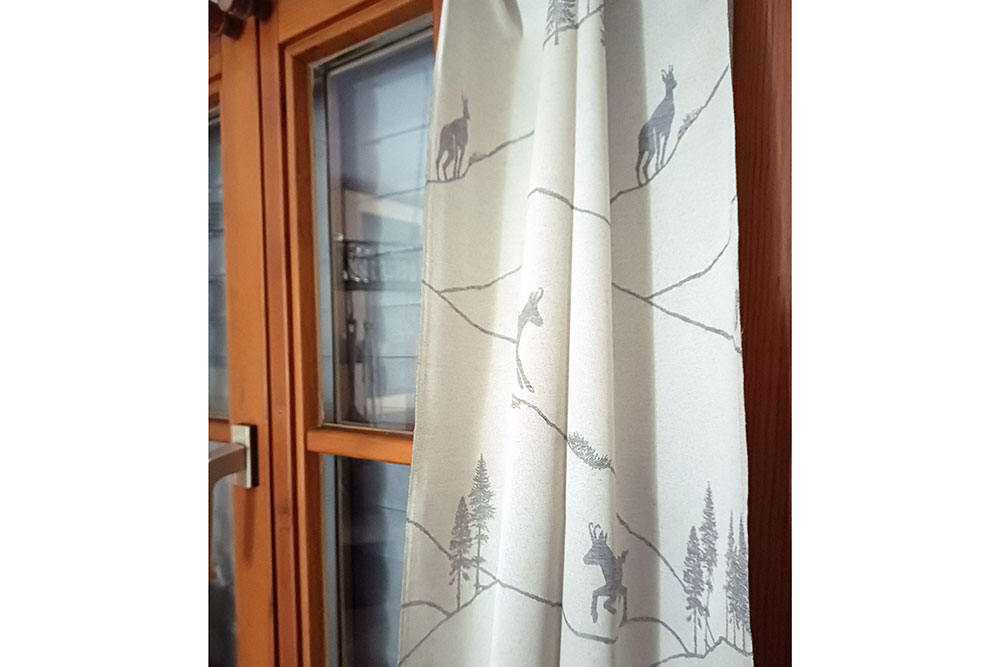 Dekostoff Jacquard - zweiseitig - Alpen-Gämse - Creme/Grau