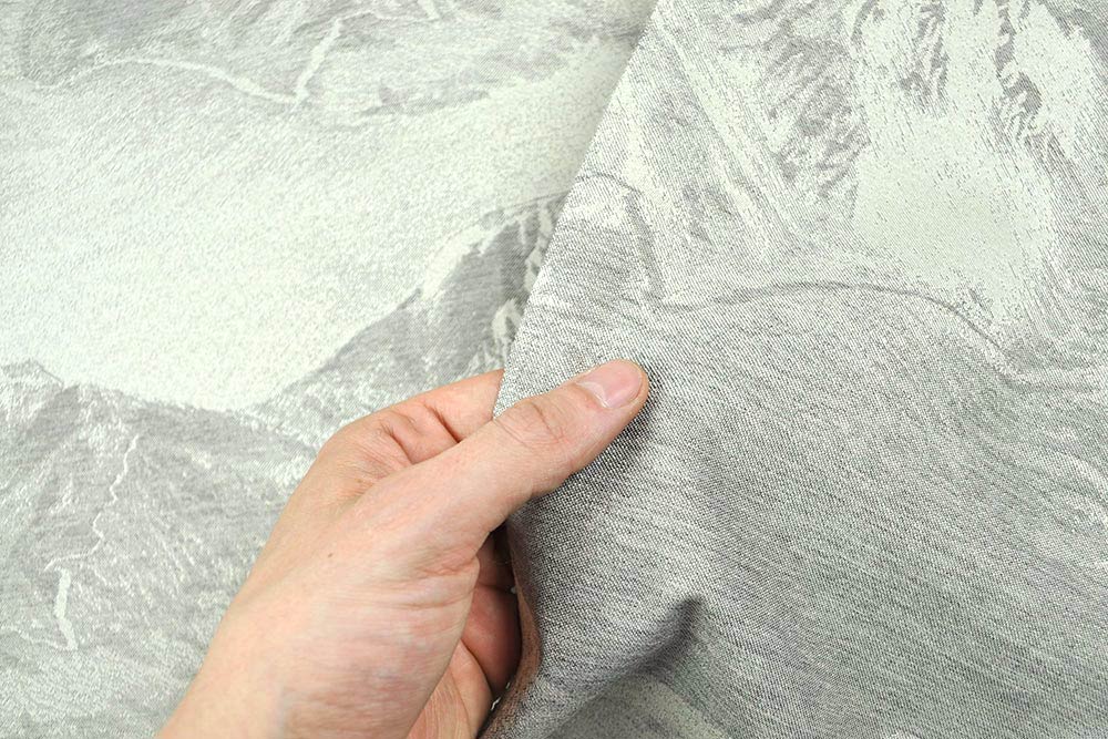 Dekostoff Jacquard - zweiseitig - Alpenblick - Grau/Creme