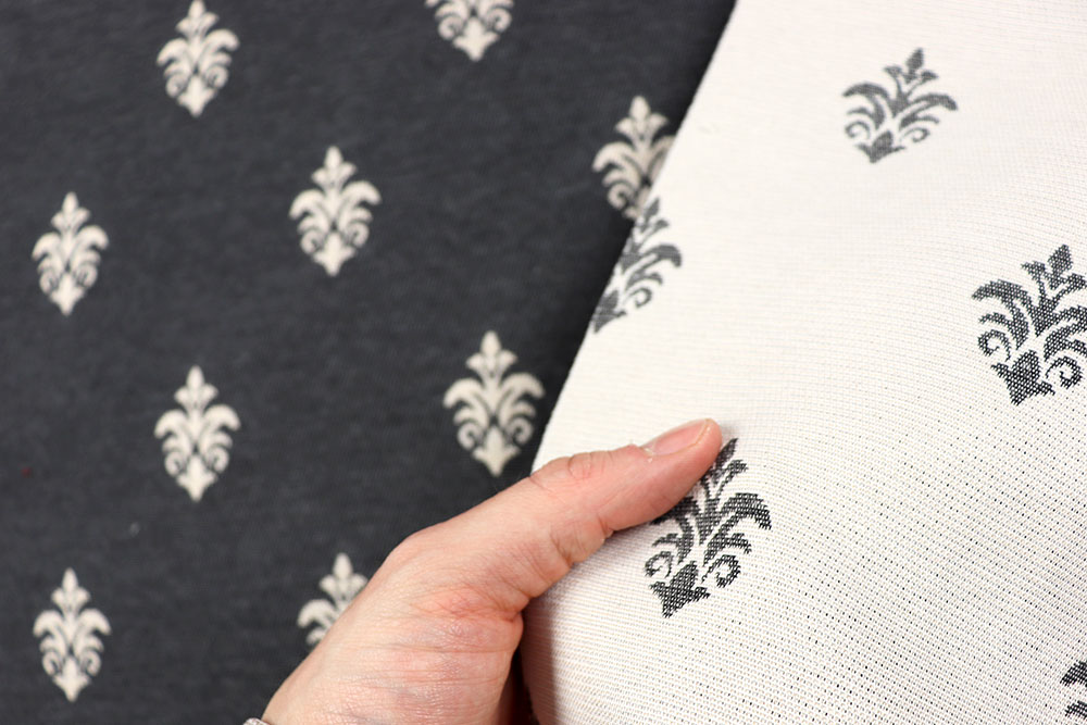 Jacquard - Barock-Lilie - Grau