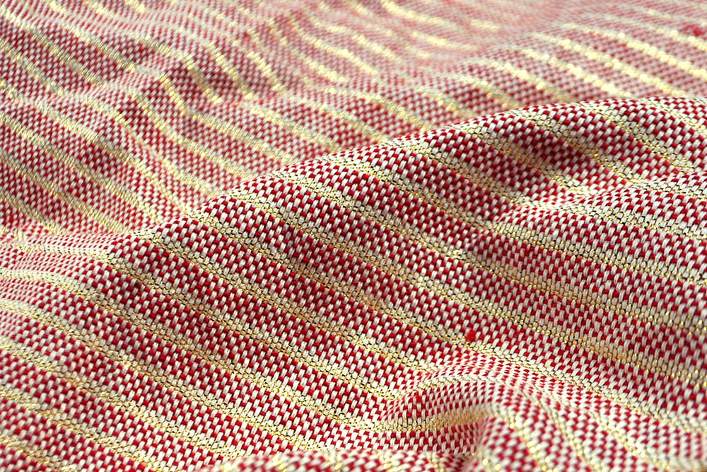 Dekostoff Simply Gold - Streifen - Rot