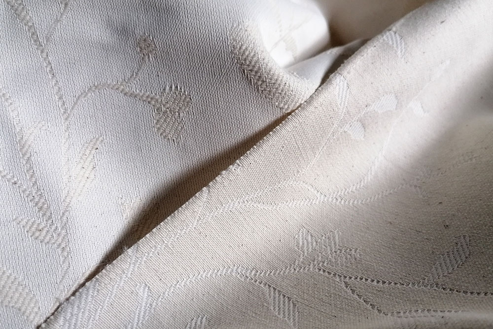 Dekostoff Jacquard Nature - Blütenranken