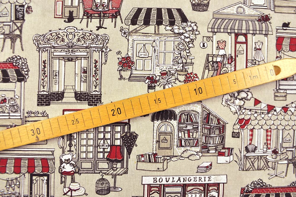 Dekostoff Leinenoptik - Cafe Francais