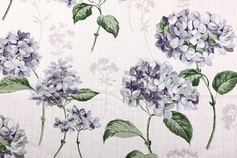 Baumwoll-Dekostoff - Hortensien-Idyll