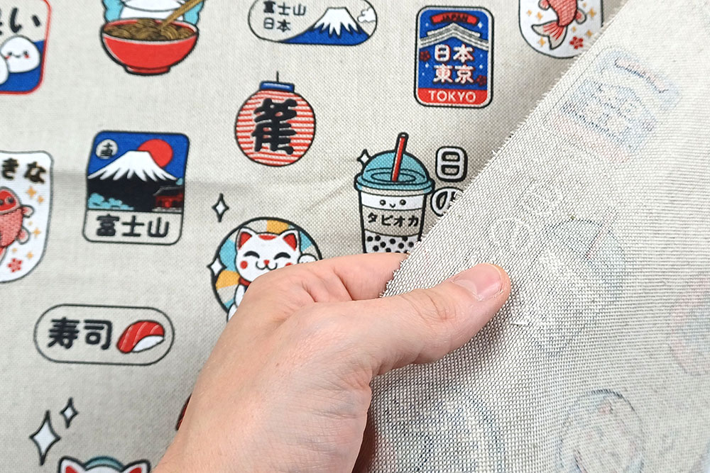 Dekostoff Leinenoptik - Sushi und Ramen