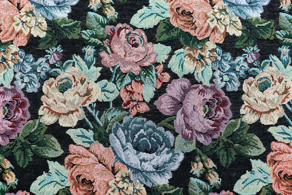 Gobelin Basic - Flowers - Schwarz