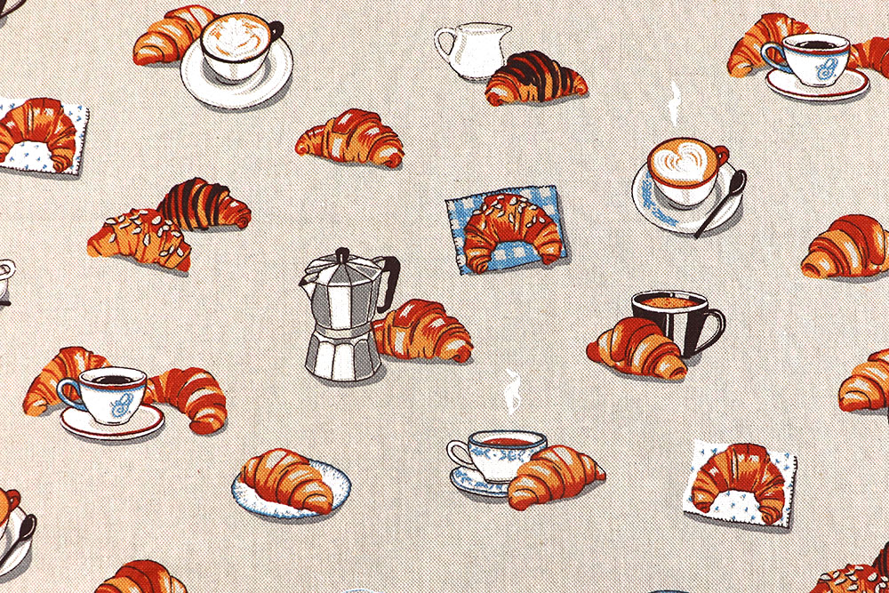 Dekostoff Leinenoptik - Croissants