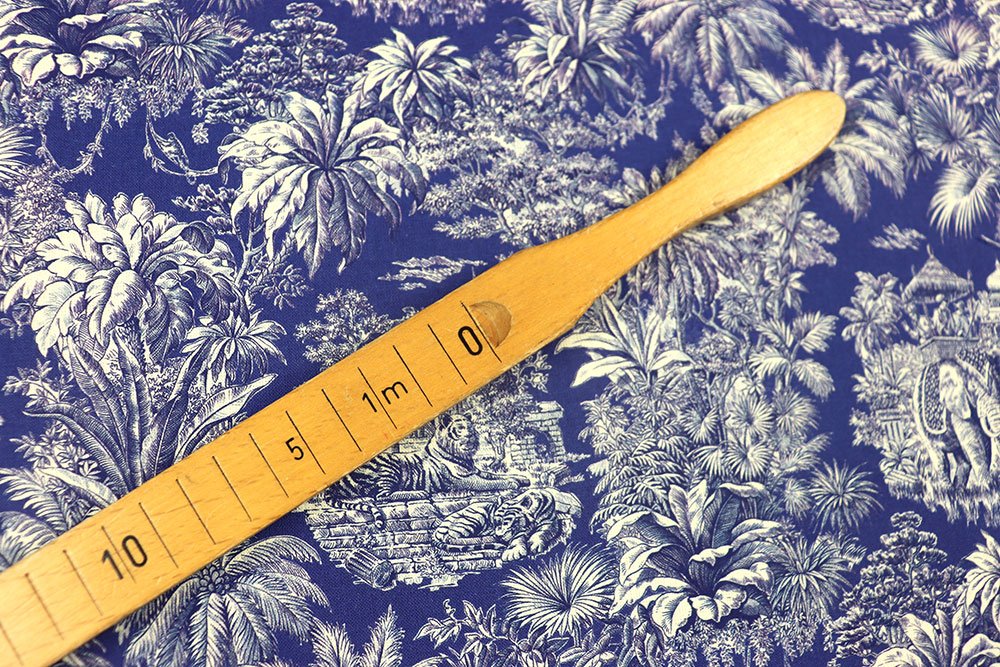 Baumwollstoff - Toile de Jouy - Mayani Blue